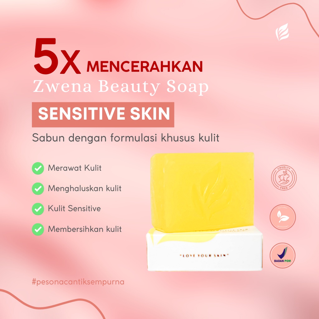 Zwena Natural For Sensitive Skin Soap Sabun Pemutih Untuk Kulit Sensitif BPOM Original