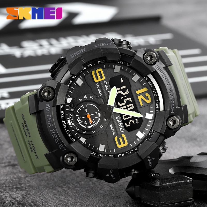 SKMEI 1965 Jam Tangan Pria Digital Analog Dual Time Sport Watch Anti Air 5 Bar WATCHKITE WKOS