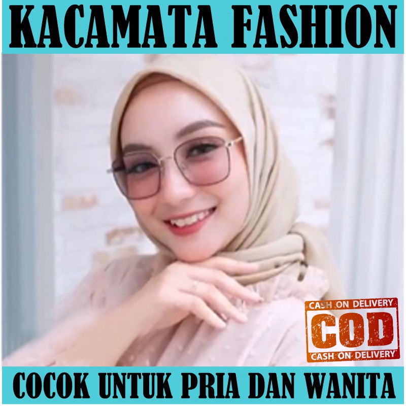 Kacamata Hitam Warna Permen Bentuk Kotak Gaya Korea Pria Wanita Frame Besi Model Retro Kotak Besar