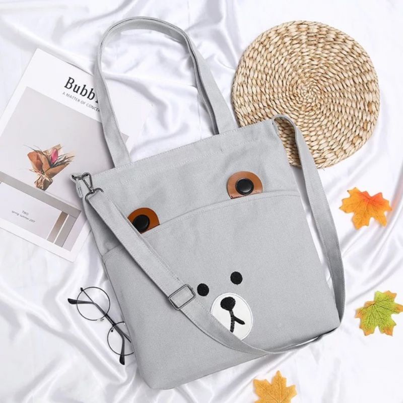 TOTE BAG BERUANG-FOMO-TOTEBAG MURAH-TEDDY