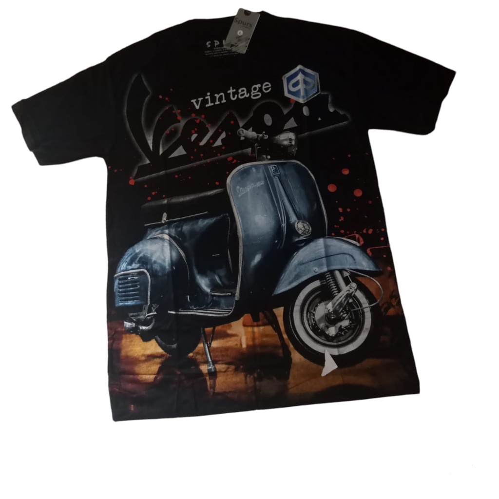 Kaos Baju Oblong Pria/wanita Distro Otomotif VESPA VINTAGE Random/BAJU KAOS ALL SIZE ( L )