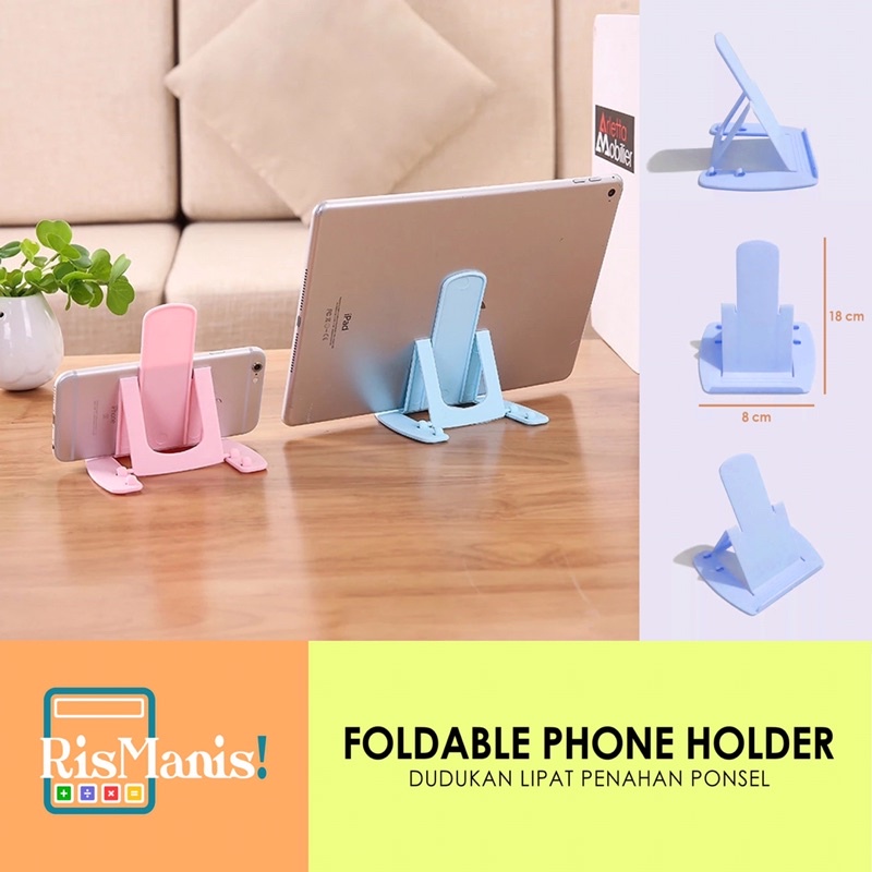 FOLDABLE PHONE HOLDER - Dudukan Lipat Penahan Penyanggah Sandaran Ponsel Tablet iPad Aksesoris HP