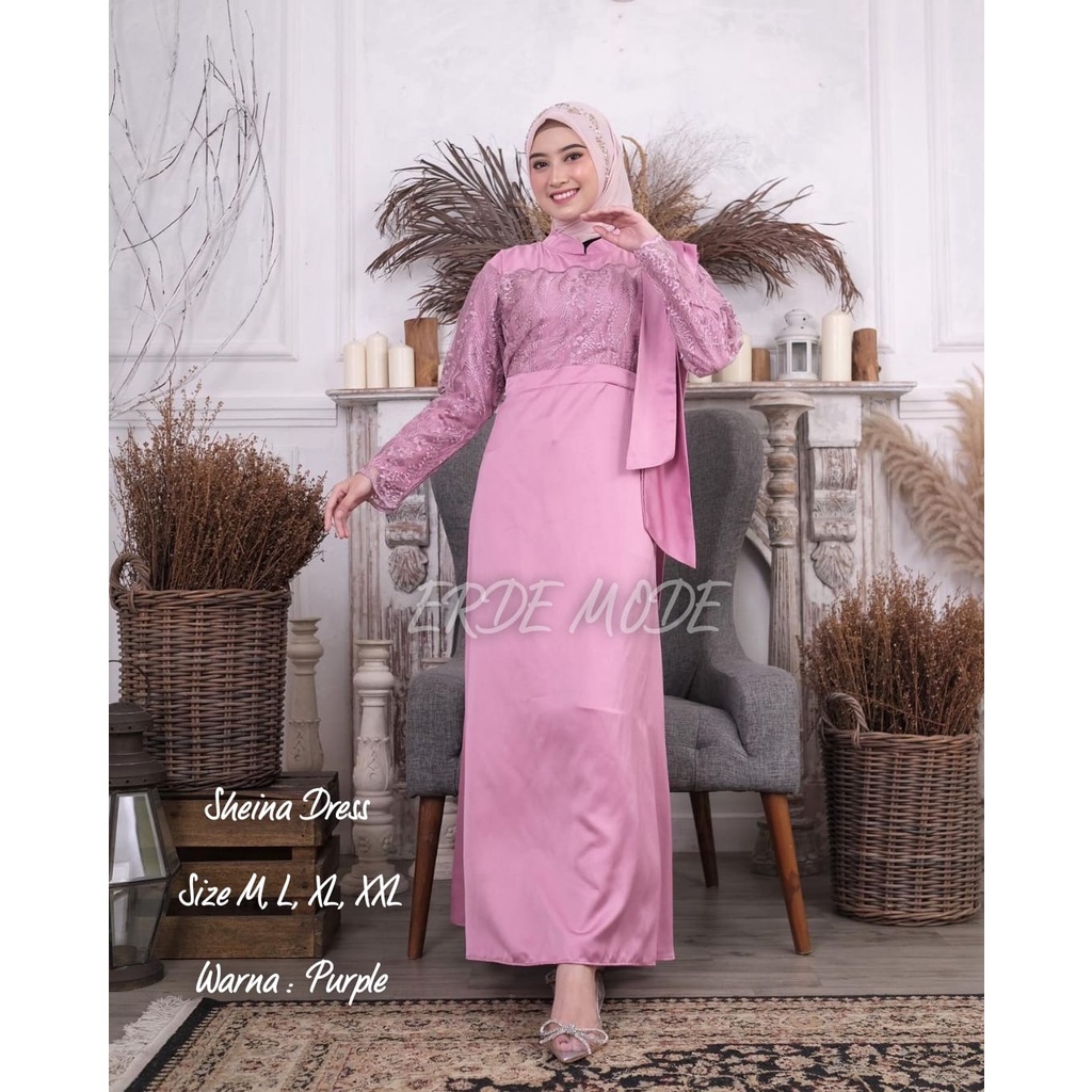 Permata Olshop / Sheina Dress RD / Baju Gamis Kebaya Kondangan /  Dress Pesta Mewah / Kebaya Modern / Bridesmaid / Gamis Salendang