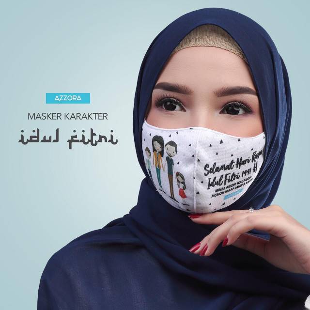 MASKER KARAKTER IDUL FITRI BY AZZORA (serian 5pcs random)