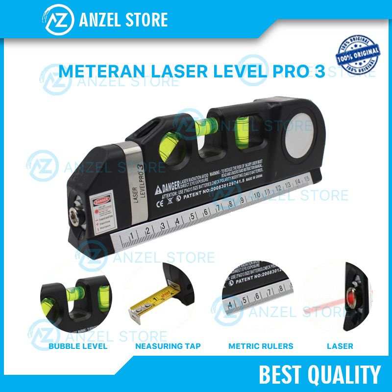 

[BEST QUALITY] PENGGARIS LASER VERTICAL HORIZONTAL WATER PASS LEVELPRO3 250CM