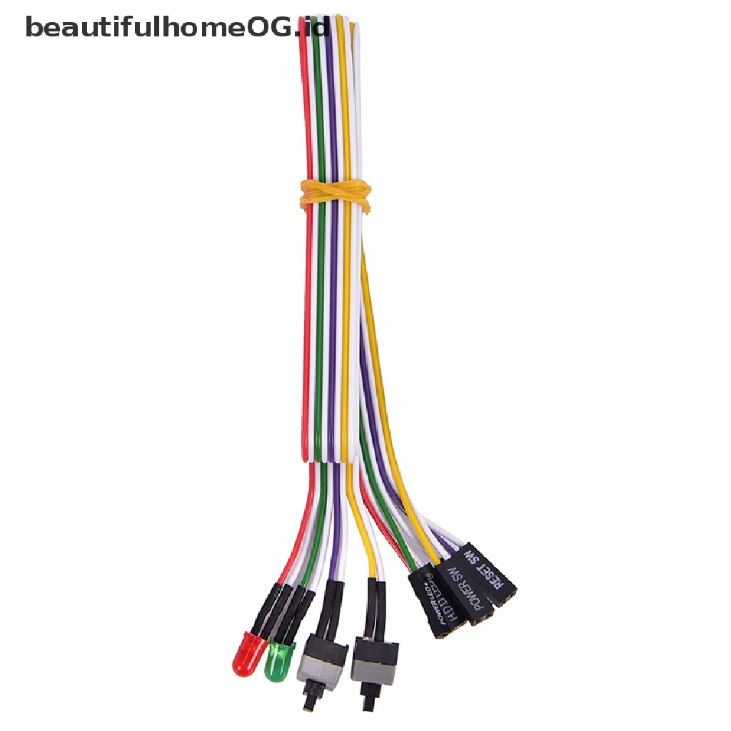 Motherboard Atx Komputer Pc 2 Switch On / Off / Reset Dengan Lampu Led Ukuran 68cm