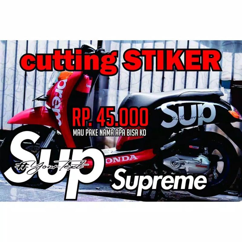STIKER SCOOPY SUPREME VIRAL STIKER SCOOPY PRESTIGE CUTTING STICKER SCOOPY TERBARU