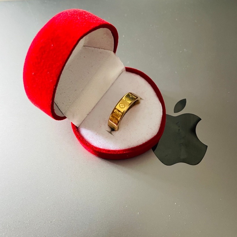 ((EXCLUSIVE)) CINCIN L*V WITH BOX / L*V RING WITH BOX / CINCIN TITANIUM L*V / KADO CINCIN
