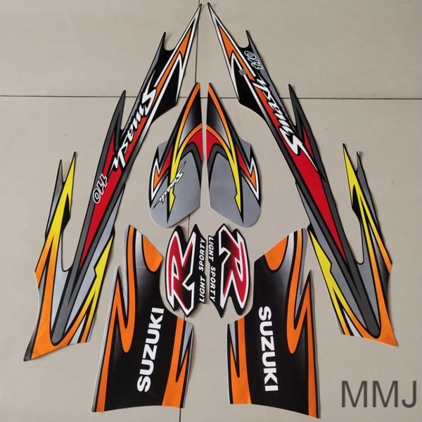 Sticker striping suzuki smash 110 r 2004 2005 hitam silver