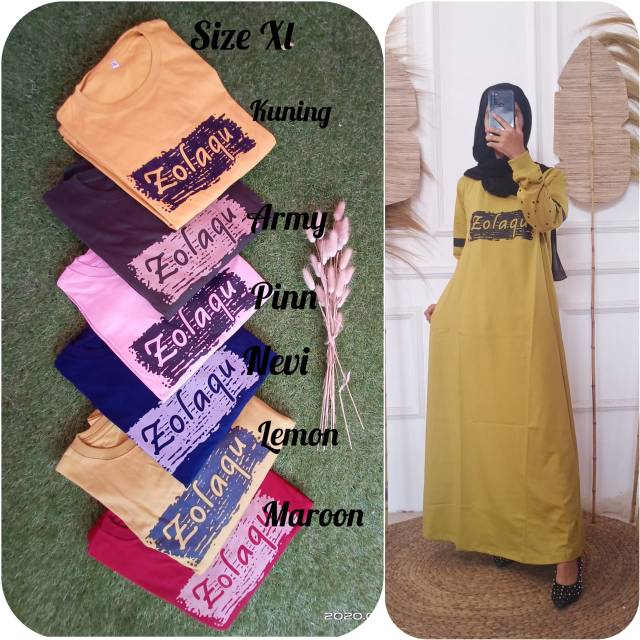 Gamis zolaqu bintik Size jumbo