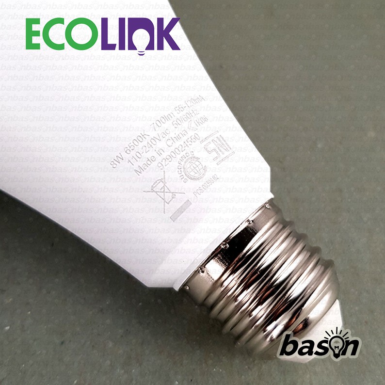 ECOLINK Emergency LED Bulb 8W 6500K E27 - Rechargeable Battery Back Up