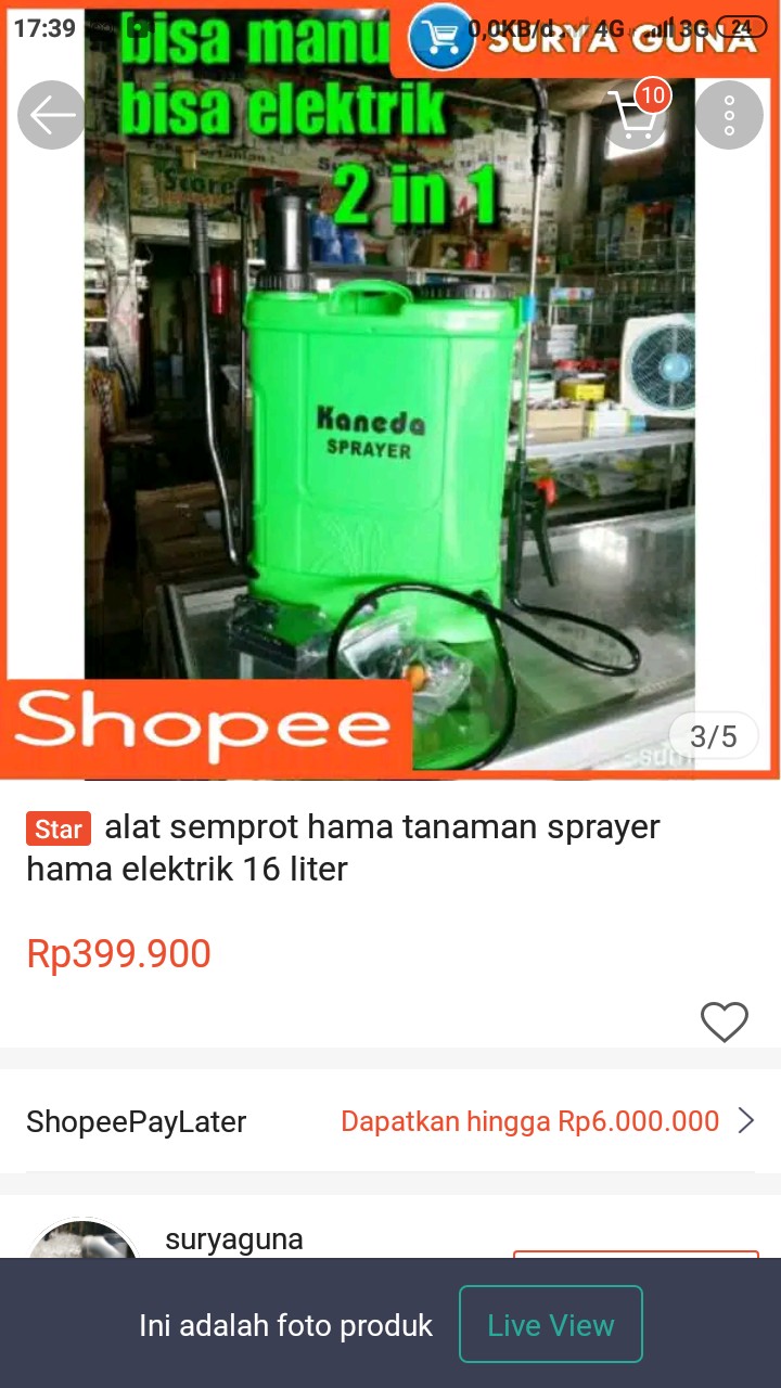 Alat Semprot Hama Tanaman Sprayer Hama Elektrik 16 Liter