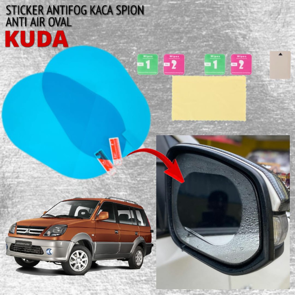 STICKER ANTIFOG KACA SPION ANTI AIR OVAL MOBIL KUDA