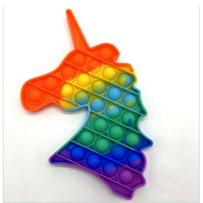[TOKO BEST SHOP]Ready Stock mainan pop it murah popit Pop Its Square rainbow multicolor Fidget Toy Push bubble Pengh-UNICORN RAINBOW