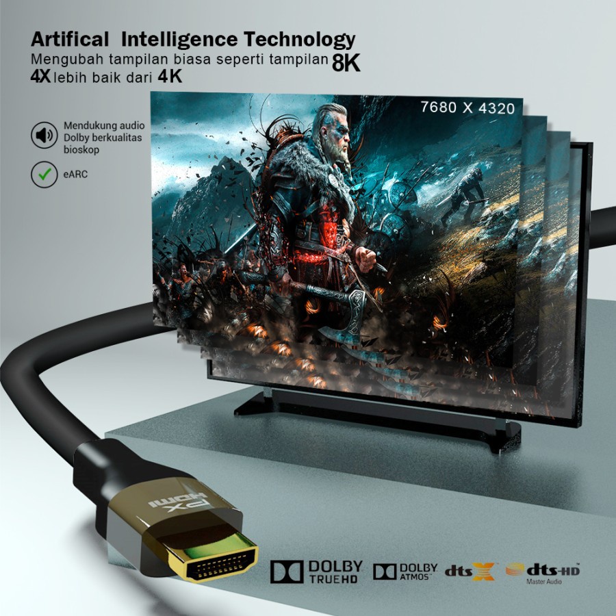 Kabel HDMI PX HD2-3X High-Speed 8K HDR Smart HDMI Cable 3M - Garansi Resmi PX