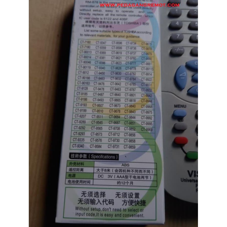 Produk Terbaru Remot/Remote Tv Toshiba Tabung Multi/Universal