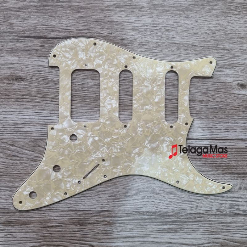 pickguard gitar fender stratocaster HSS model cream pearloid