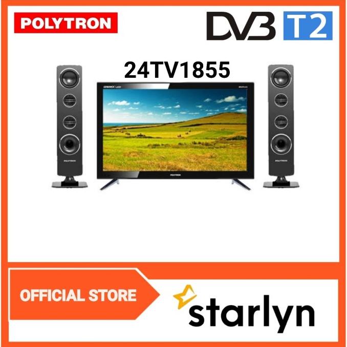 POLYTRON LED Digital TV 24 Inch 24TV1855 + Tower Speaker