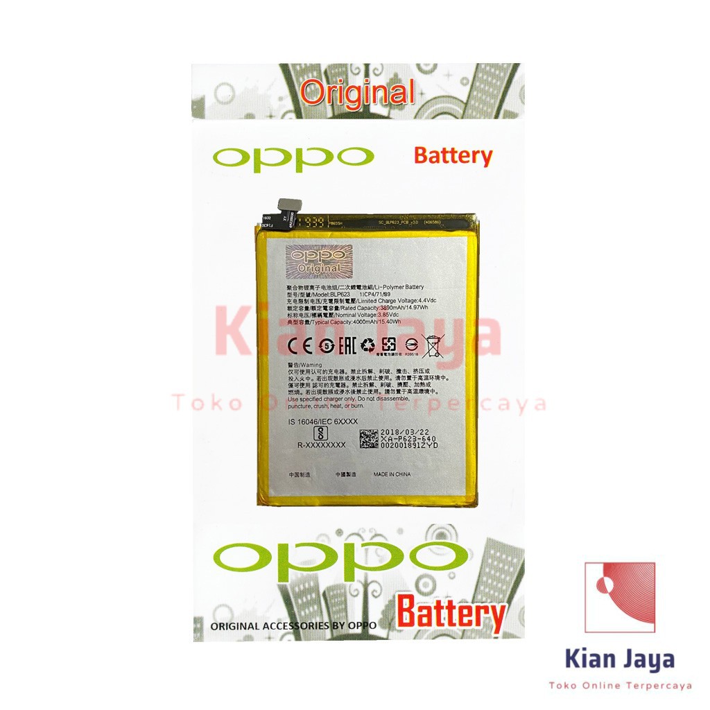 Baterai Original Oppoo F3+ / BLP623 Batre Batrai Battery Hp F3 Plus 100% Ori