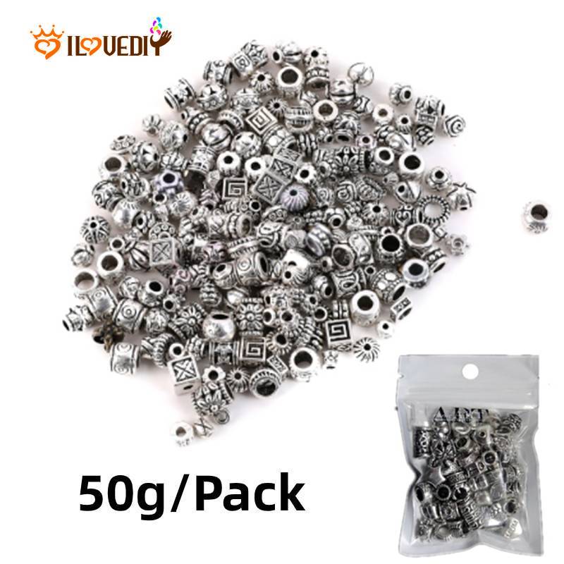 [Wholesale][50g Mixed Tibetan Silver Antique Loose Bead DIY Charm Pendants][DIY Accessories For Bracelets Necklace Jewelry Making]