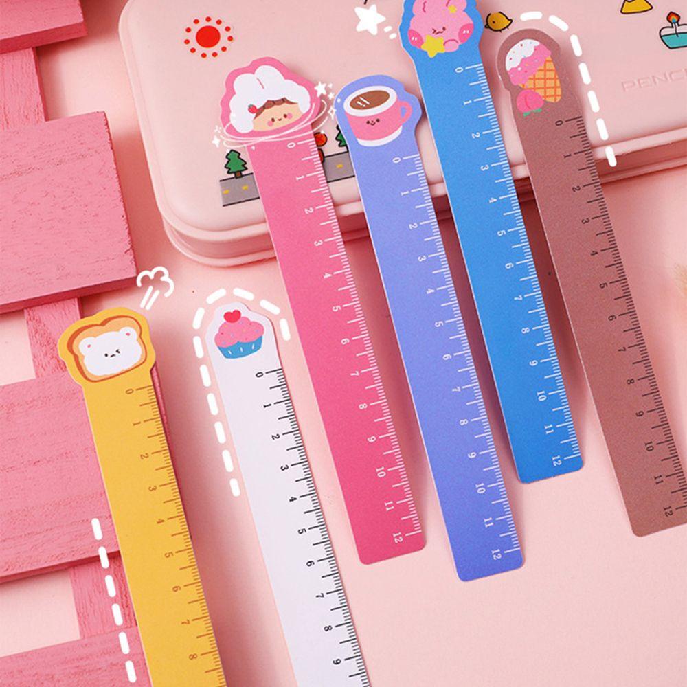 Agustina Penggaris Lurus Kantor Perlengkapan Sekolah Anak Hadiah Novelty Portable Bendable Stationery 12cm Penggaris Skala Lukisan