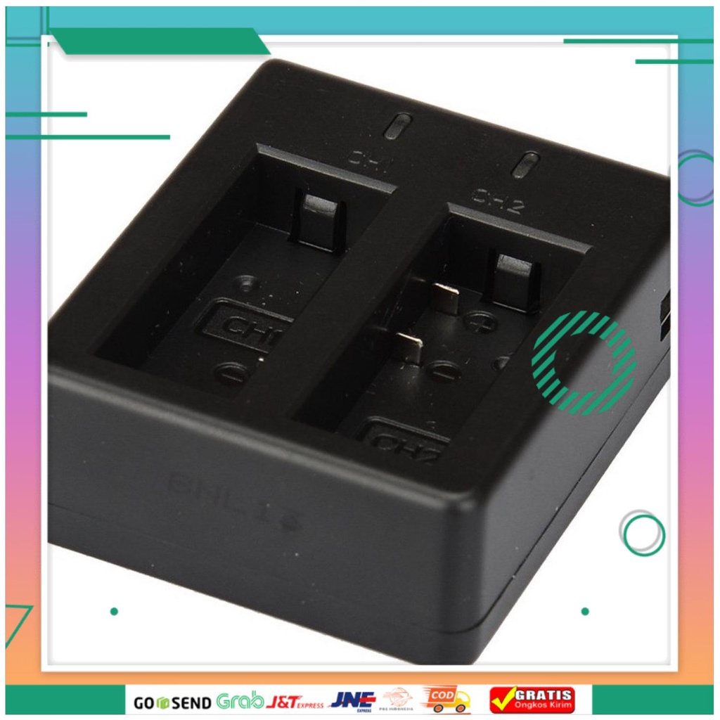(BISA COD) FTIHSHP Dual Battery Charger SJ4000 SJ5000 SJ6000 M10 EKEN H9 H9R Pro