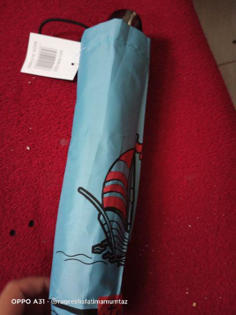 Payung Lipat 4 Karakter Motif Boat / Perahu Anti Uv Merk Osaka Bw-022