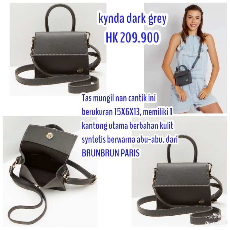 TAS KYNDA DARK GREY BRUNBRUN PARIS PROMO