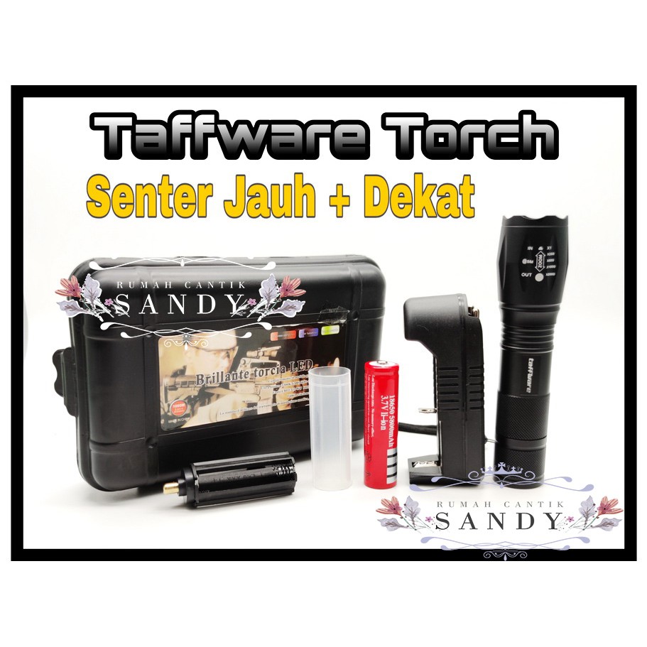 PROMO Senter LED Torch Cree Taffware XM - L2 ~ Bisa Atur Jauh / Dekat