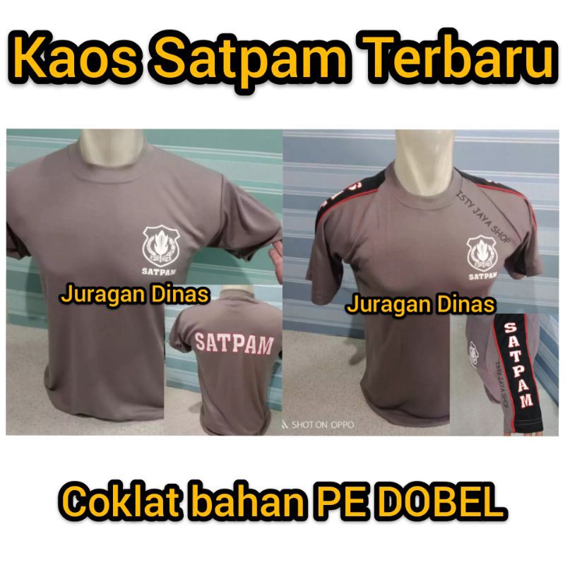 Baju Dalam Kaos Satpam Coklat Terbaru lengan pendek