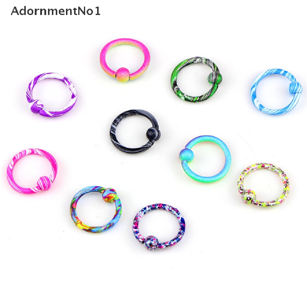 (AdornmentNo1) 10pcs / Set Anting Tindik Hidung / Tubuh Bentuk Bulat Untuk Perhiasan Wanita