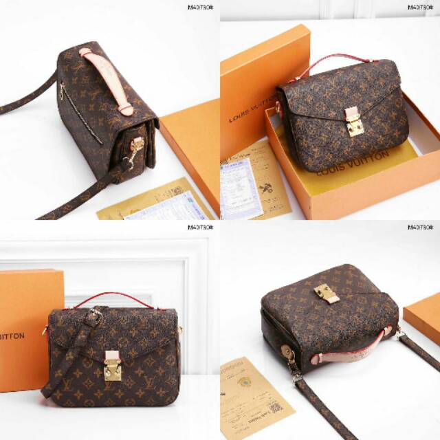 Tas selempang cewek LOUIS VUITTON LV METIS MONOGRAM PLATINUM WITH BOX M40780*