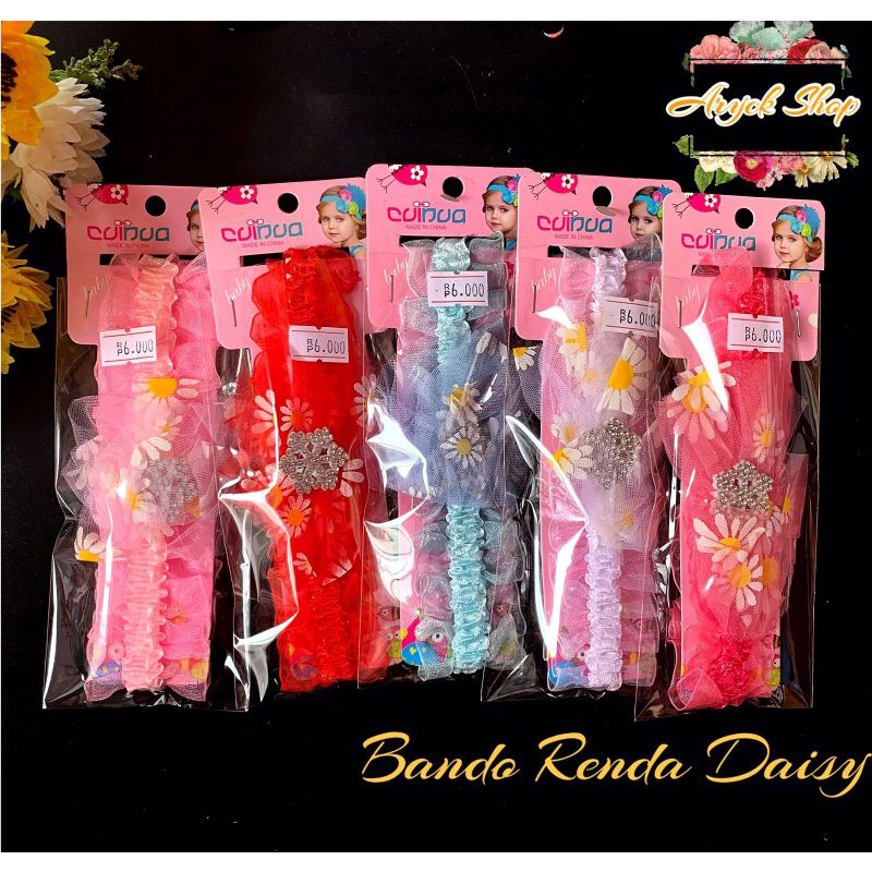 BANDANA BANDO RENDA BAYI BUNGA DAISY