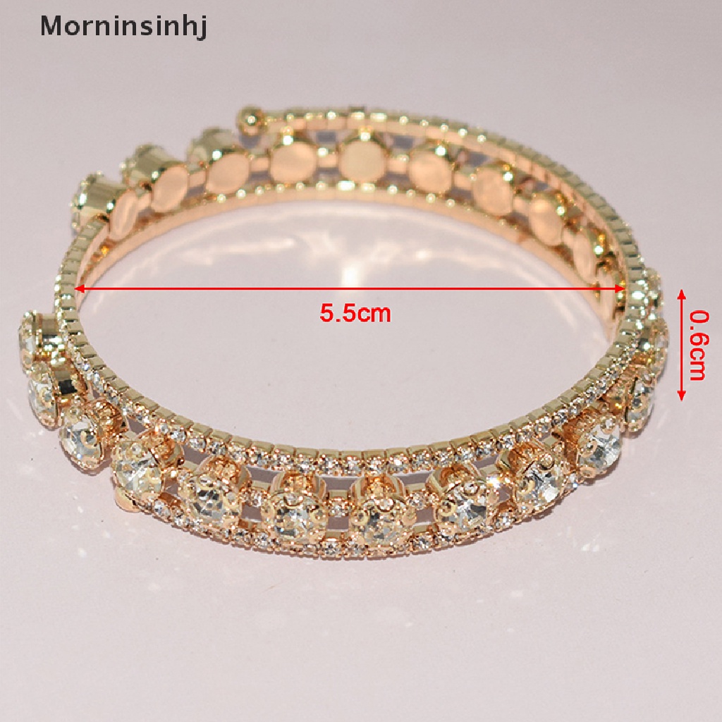 Mornin Fashion Gelang Kristal Untuk Wanita Pernikahan Bangle Tangan Perhiasan Multi-Layer Bridal Rhinestone Bracelet id