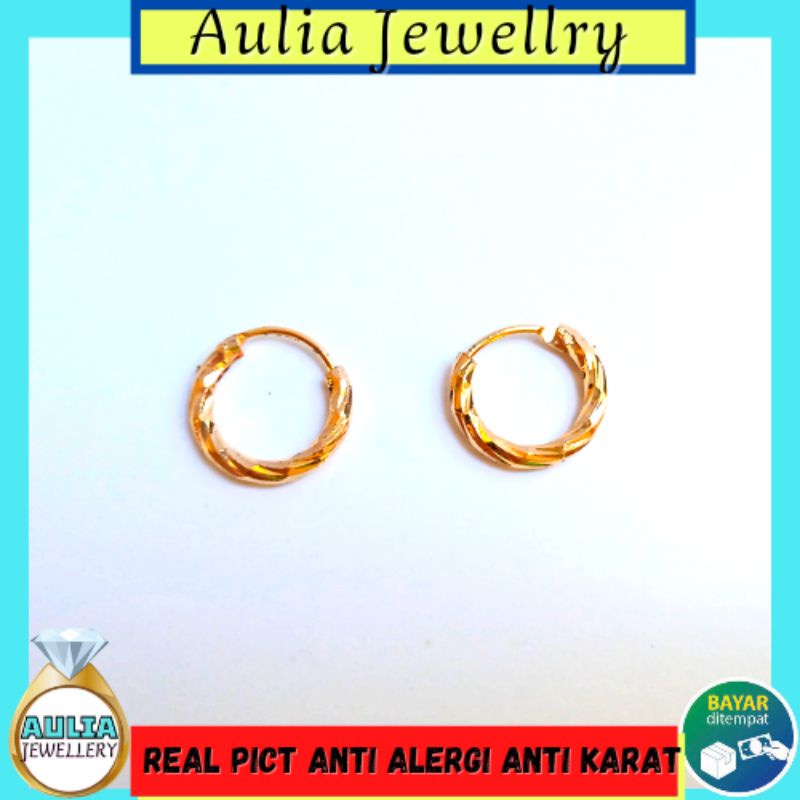 anting emas anting tusuk anting korea Aksesoris perhiasan xuping anting bulat