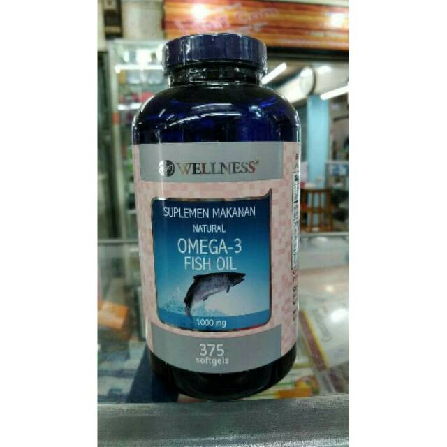 375 tab WELLNESS Omega 3 Natural Fish Oil BPOM 1000MG Omega3 1000 mg