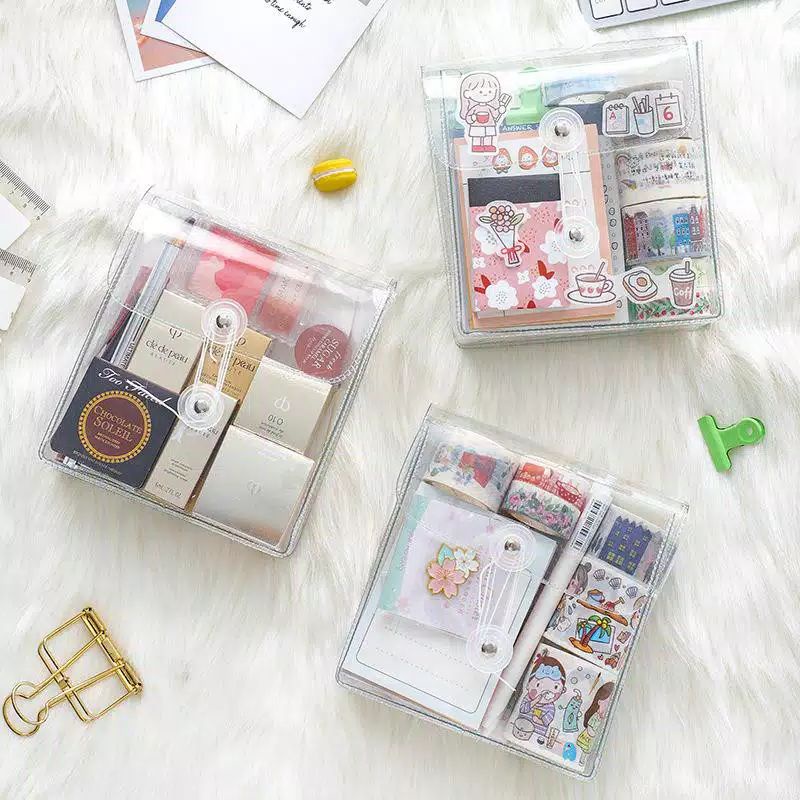 

pouch PVC transparan serba guna / file bag/ tempat pensil /pouch makeup