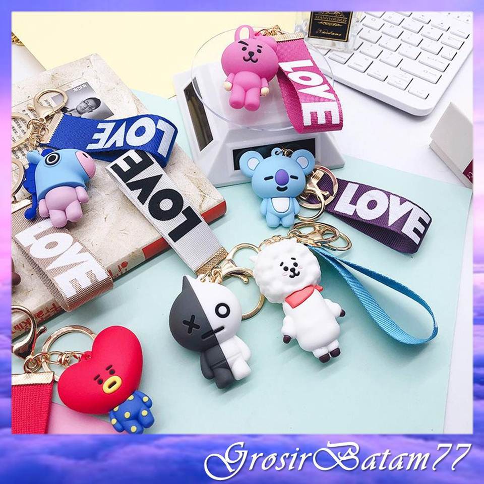 TGB Keychain Karakter BTS  BT21 LOVE KPOP Key Chain 