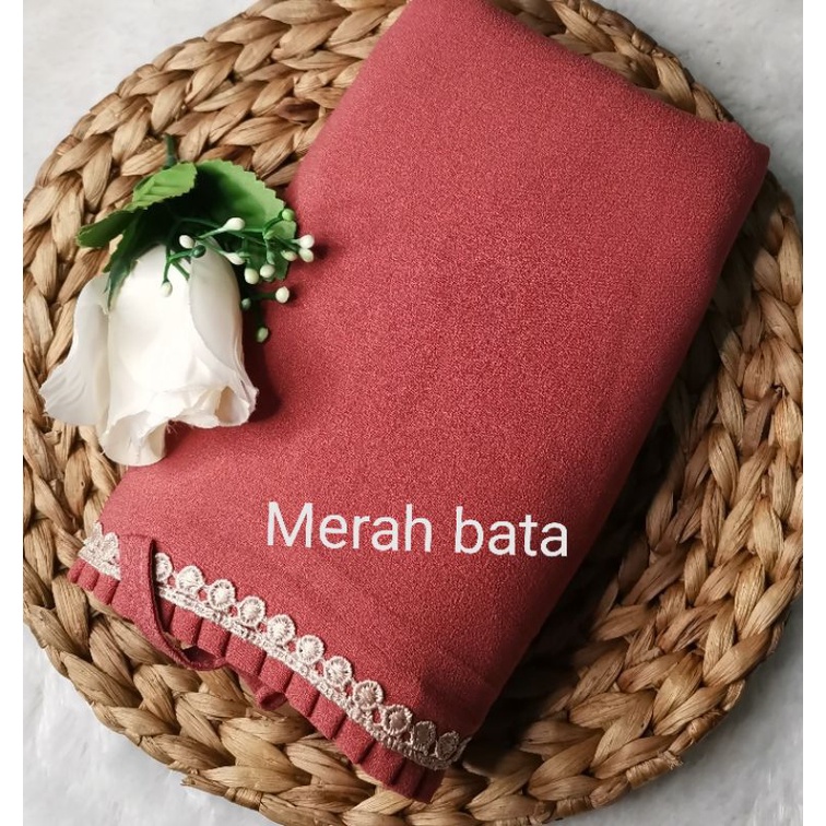 BERGO MARYAM KCB-LIPIT RENDA/AL'FADANI HIJAB-Merah bata