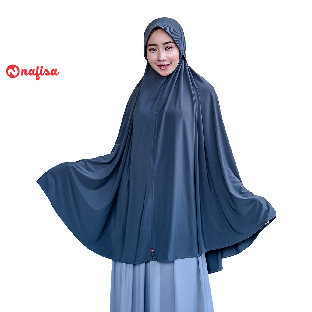 Nafisa Sifabela Yess | Jilbab Instan Syar'i Jumbo | Khimar Bergo Jumbo Syar'i-ABU TUA