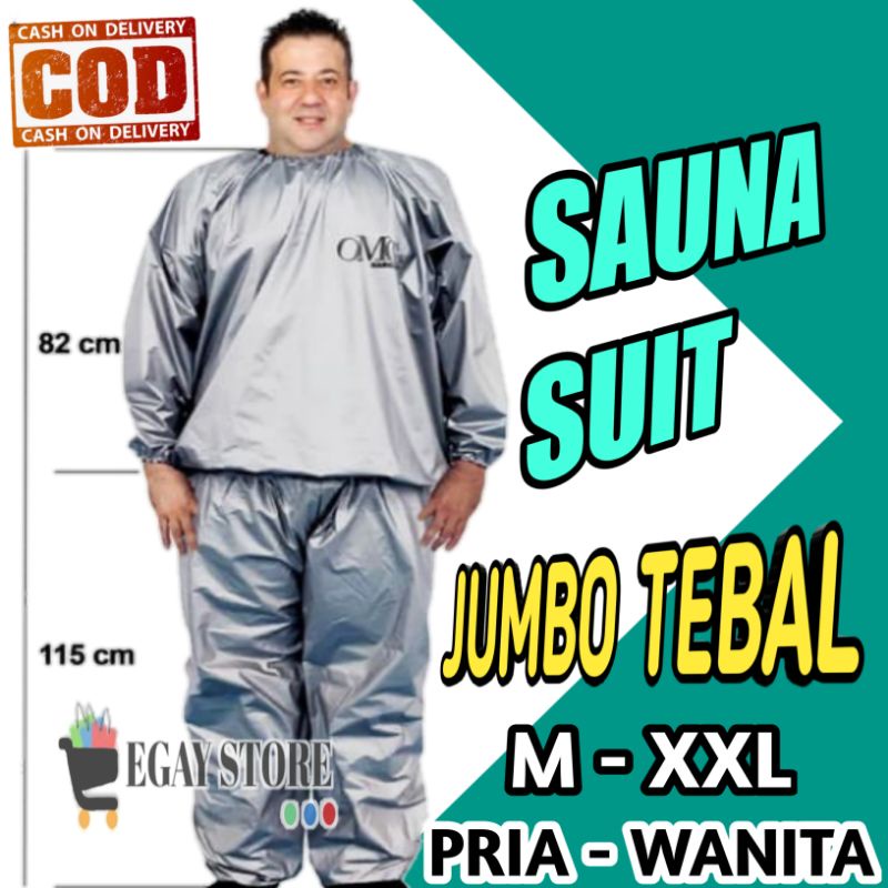 Baju Sauna Suit Jumbo Pria Wanita Pembakar Lemak Jaket Olahraga Suits Pelangsing Tubuh Setelan M L XL XXL