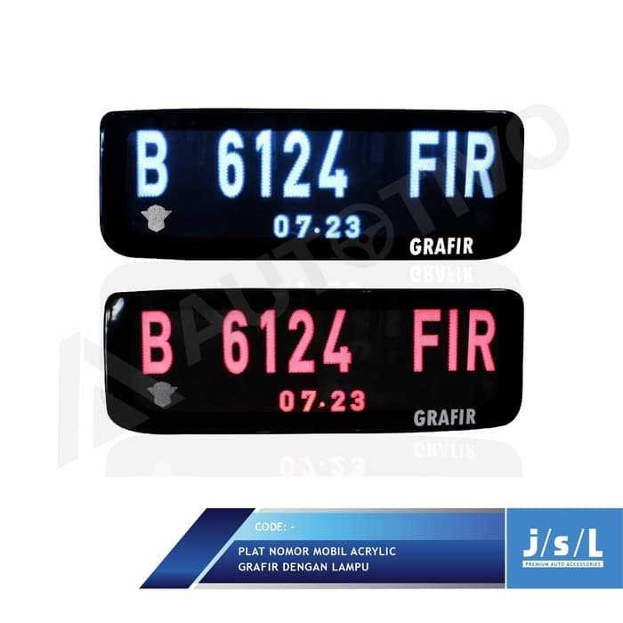 Plat Nomor Mobil Custom Stiker Frame Akrilik Grafir Lampu Ningrat Collection
