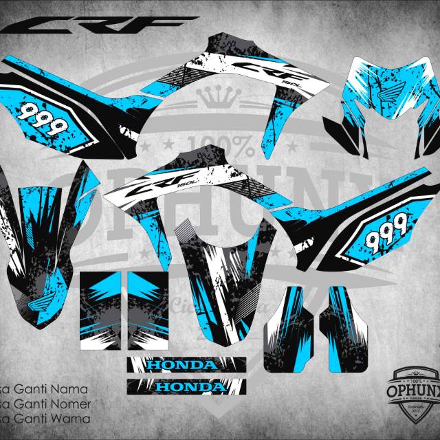 stiker decal crf 150 L blue 999