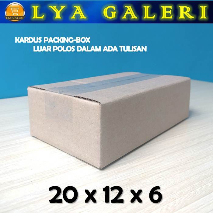 Kardus Packing KartonBox Uk.20x12x6 cm Luar Polos Dalam Ada Tulisan