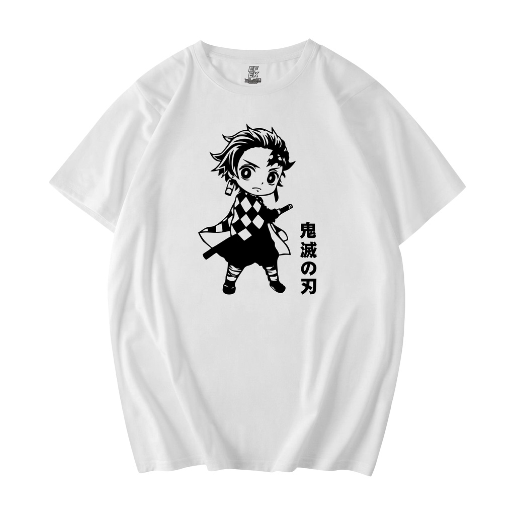 Efek- Baju Tshirt Kaos Tanjiro Kamado icon Katana Tshirt Jepang / Baju Anime Kimetsu No Yaiba / Kaos