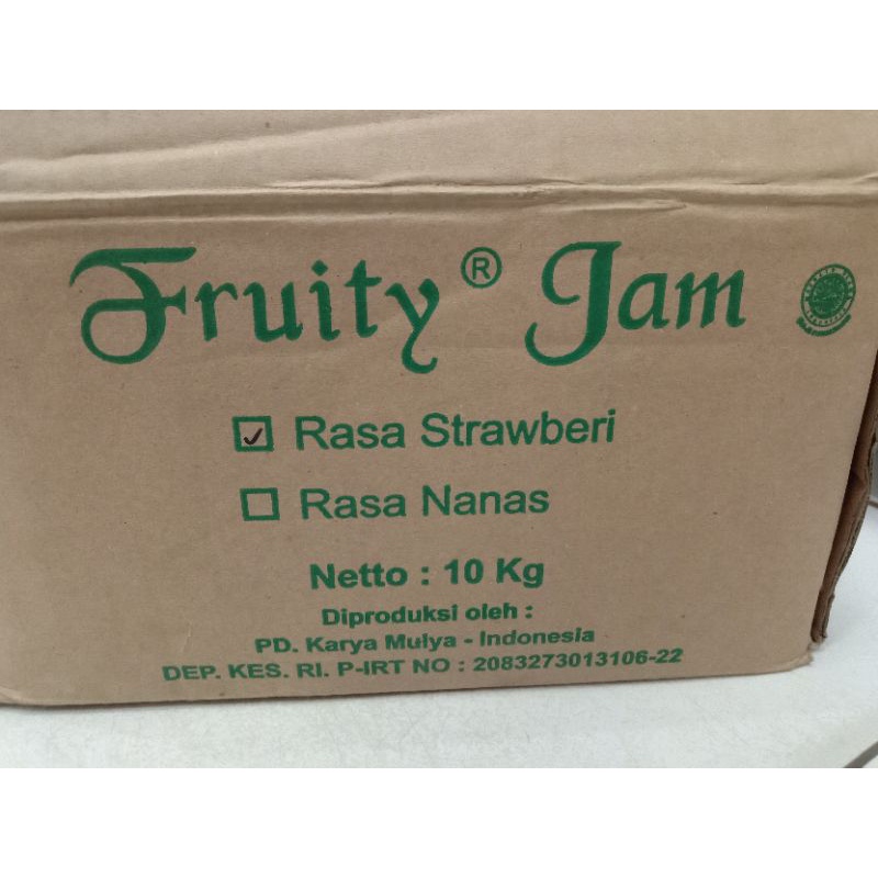 

Selai kasar merk Fruity jam (strawberry &nanas) 5kg