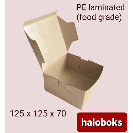 Mini Brownies Paper Box - Kotak Kemasan Mini Brownies Kertas Kraft - Full Laminasi