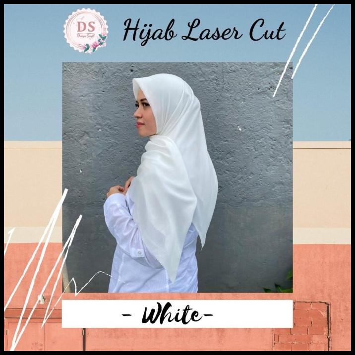 Hijab Ultrafine Voal Laser Cut White