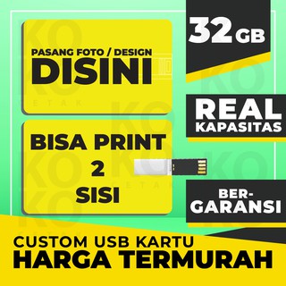 REAL KAPASITAS Flashdisk Kartu 32 GB Custom - Flashdisk ID Card -2SISI