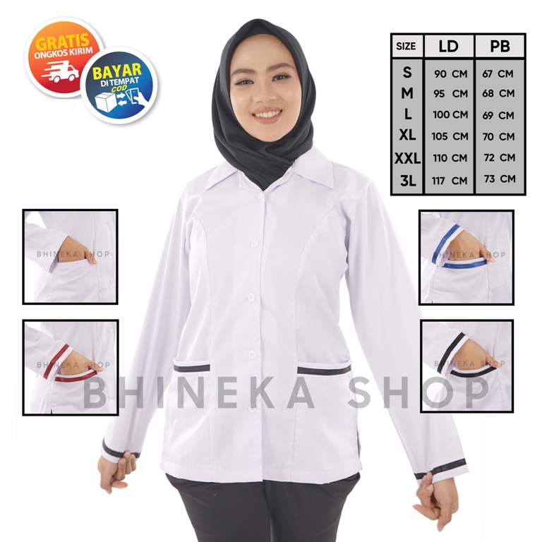 Baju Dinas Putih Wanita PDH Putih Kemeja Kerja Pns Wanita Kemeja Dinas Putih Perawat Baju Putih PNS Wanita Seragam Putih PNS Kemeja Putih Kerja